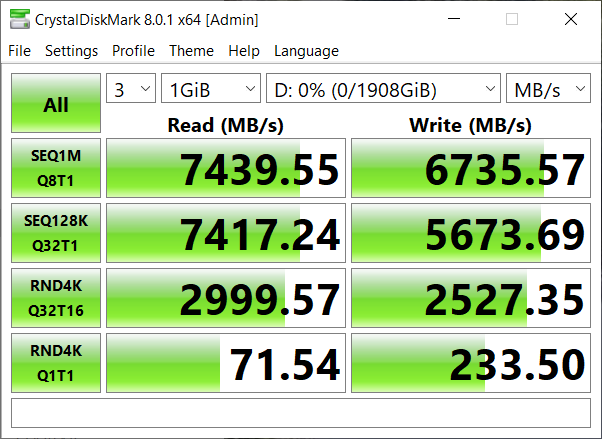 Intel Optane DC P5800x test result